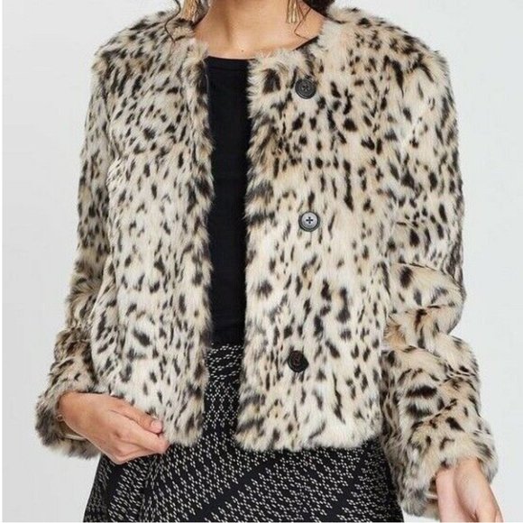 J. Crew Cropped Faux-Fur Coat